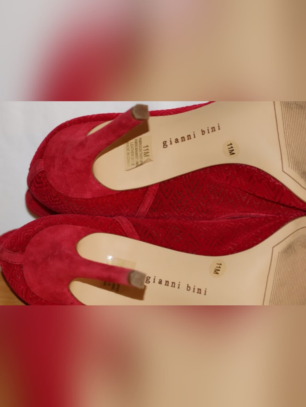 Gianni Bini Red Lace-Up Pointed Toe Stiletto Ankle Booties - Picture 6 of 13